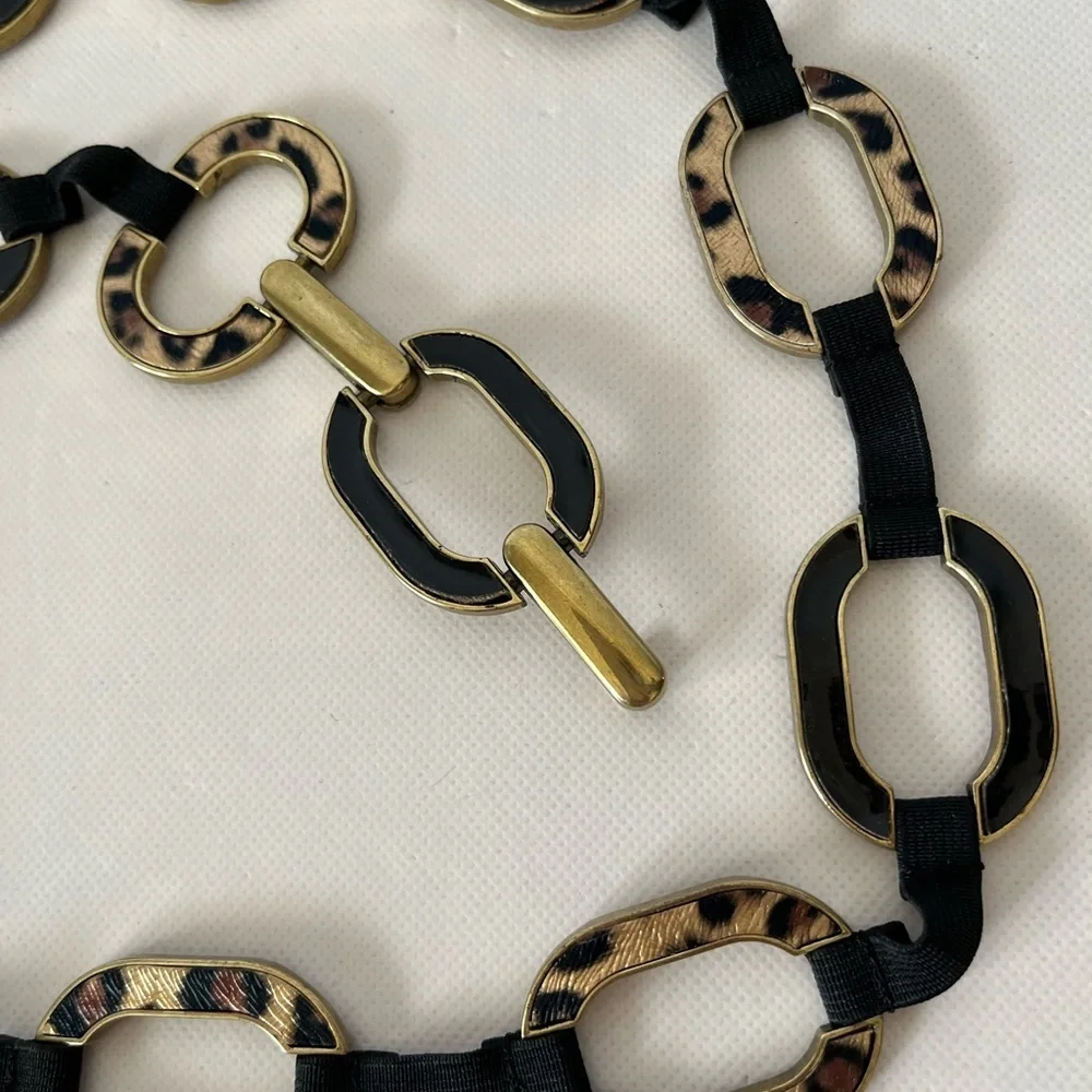 Cheetah Leopard Gold Chain Belt